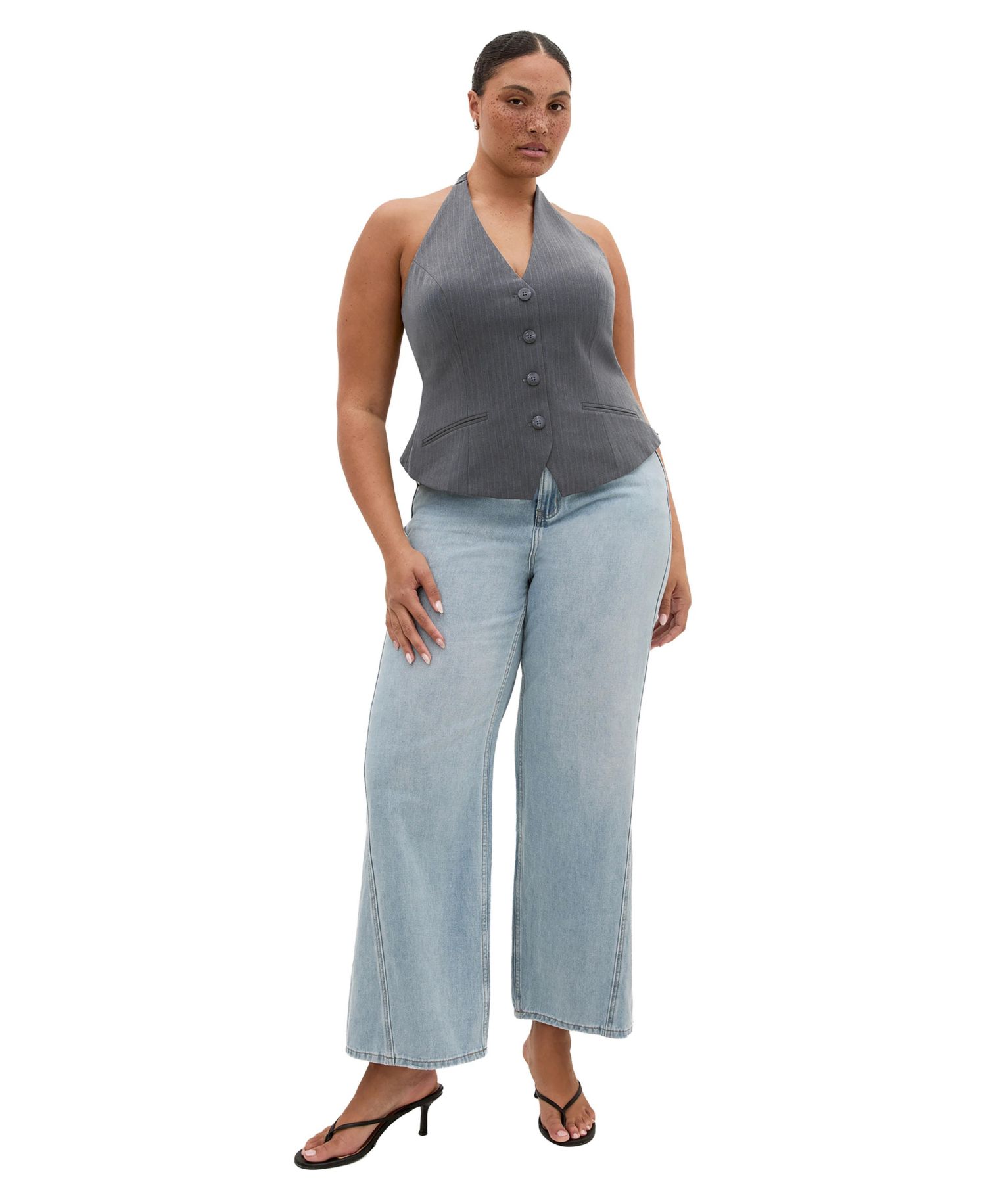 Plus Size Cora Halter Stripe Vest
