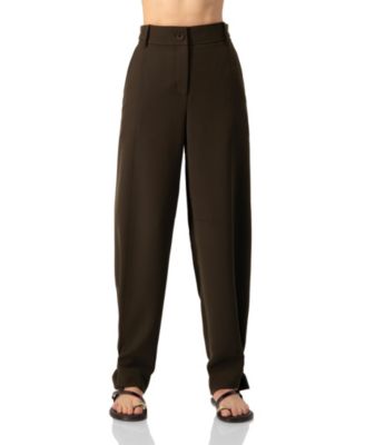 Women's High-Waist Ankle Strap Tapered Pants