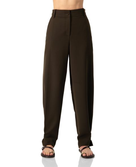 Женские брюки Ivonne High-Waist Ankle Strap Tapered, цвет: Коричневый