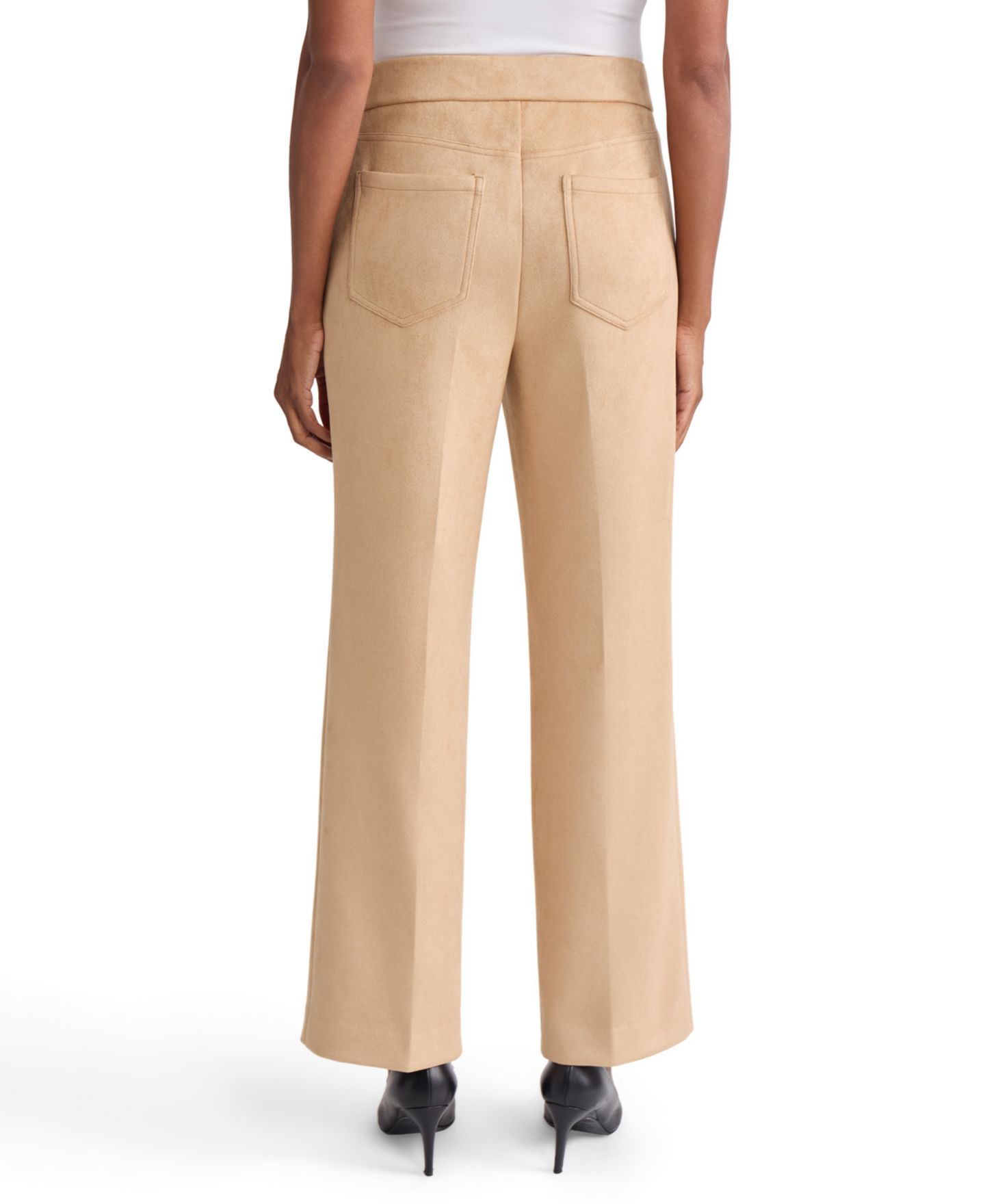 Женские брюки Jones New York Slash-Pocket Straight Pull-On Faux Scuba Suede, цвет: Cafe Au Lait — фото 3