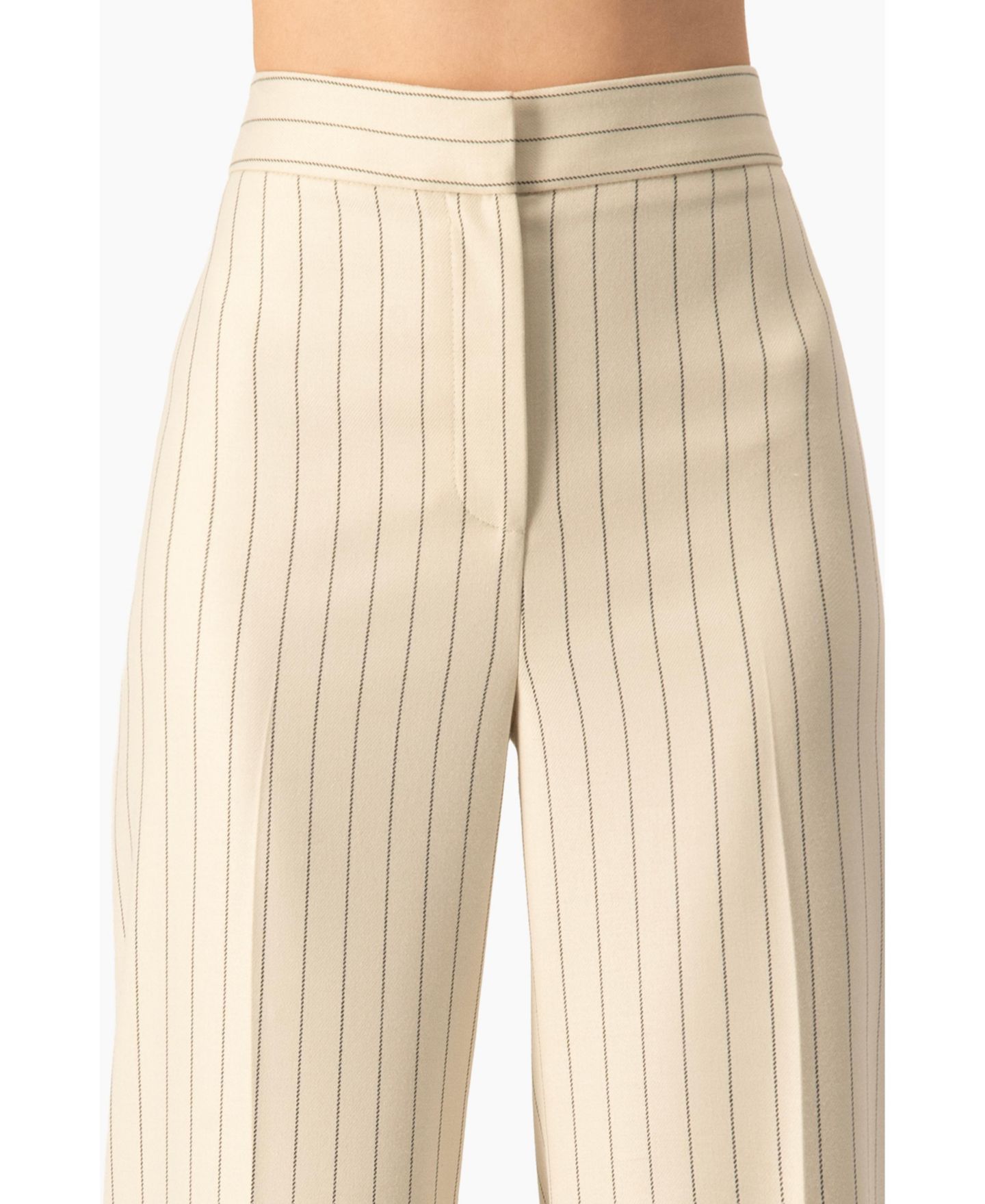 Женские брюки Ivonne Pinstripe Wide-Leg High-Waist, цвет: Бежевый — фото 5