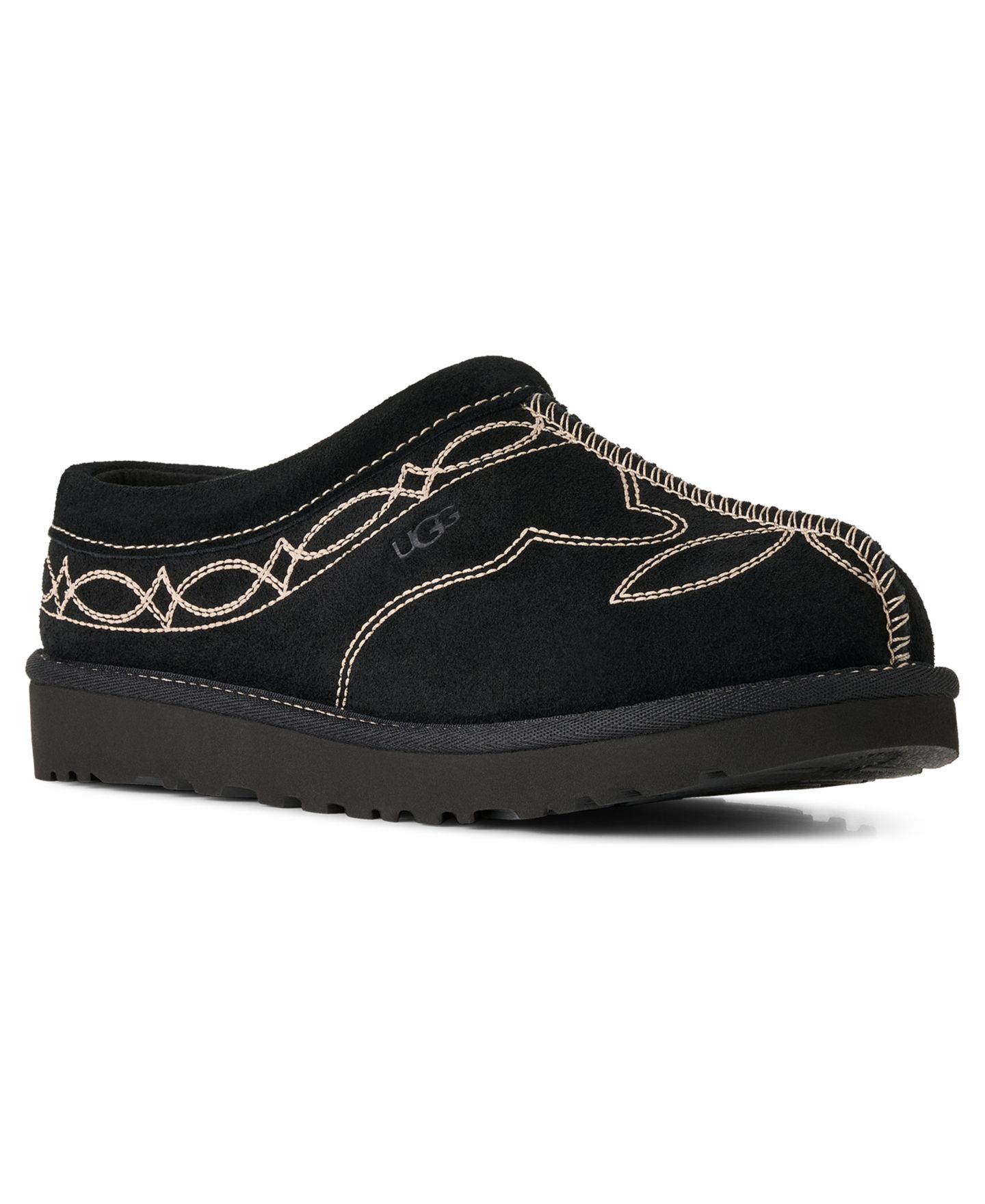 Женские тапочки UGG® Tasman Western Slip-On Slippers, цвет: Чёрный — фото 1