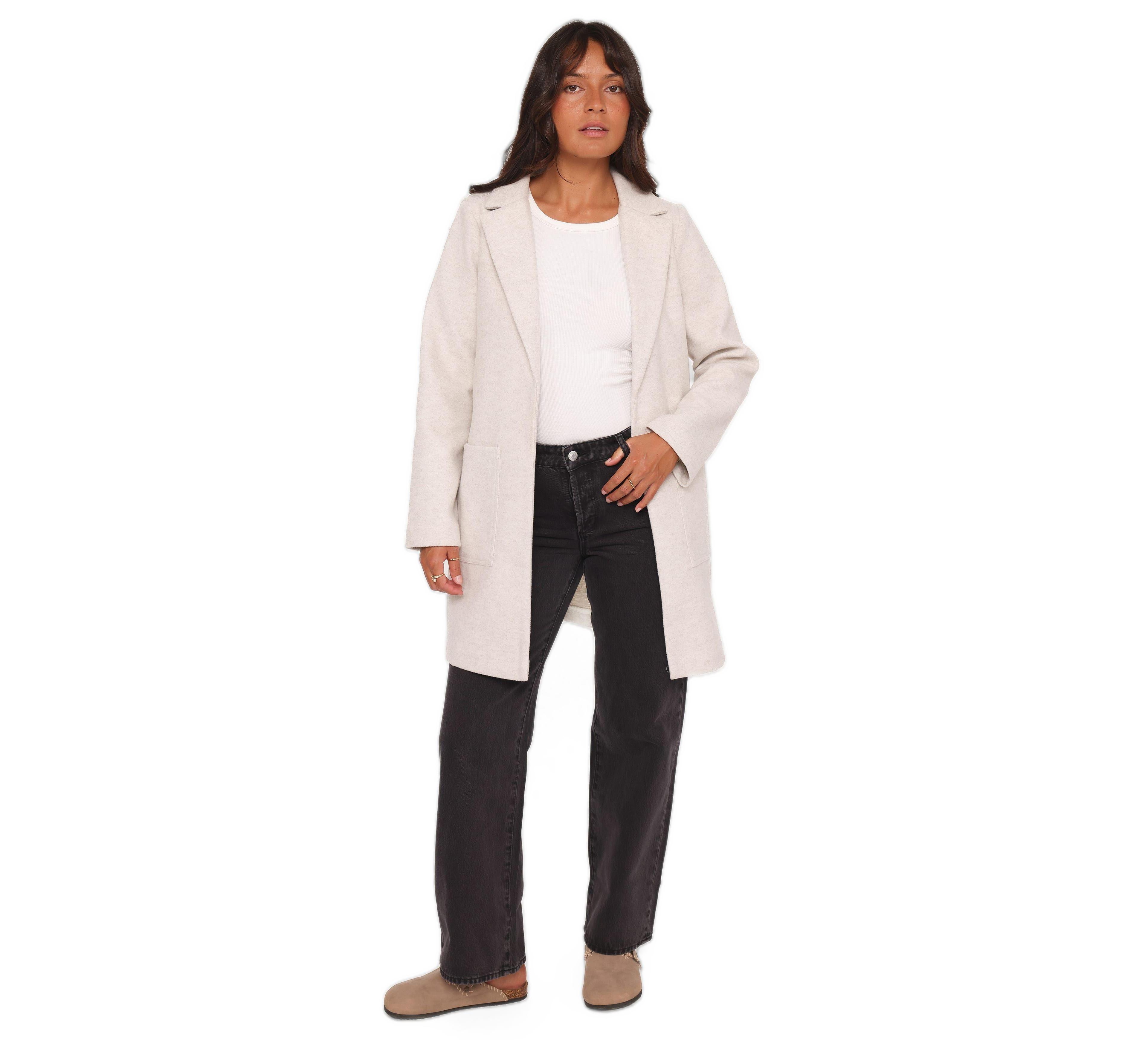 Petal and Pup Women's Kirsten Notch-Collar Open-Front Coatigan