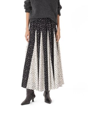 Women's Oti Polka Dot Godet Midi Skirt