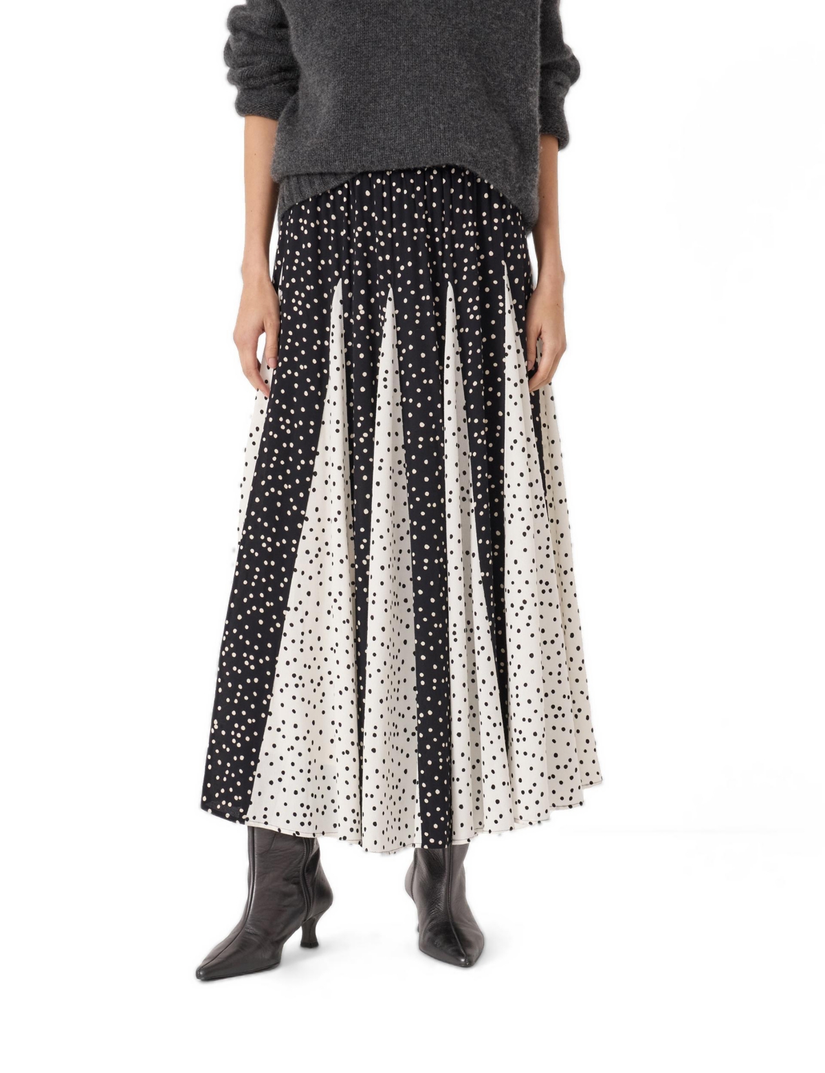 Hush Women's Oti Polka Dot Godet Midi Skirt