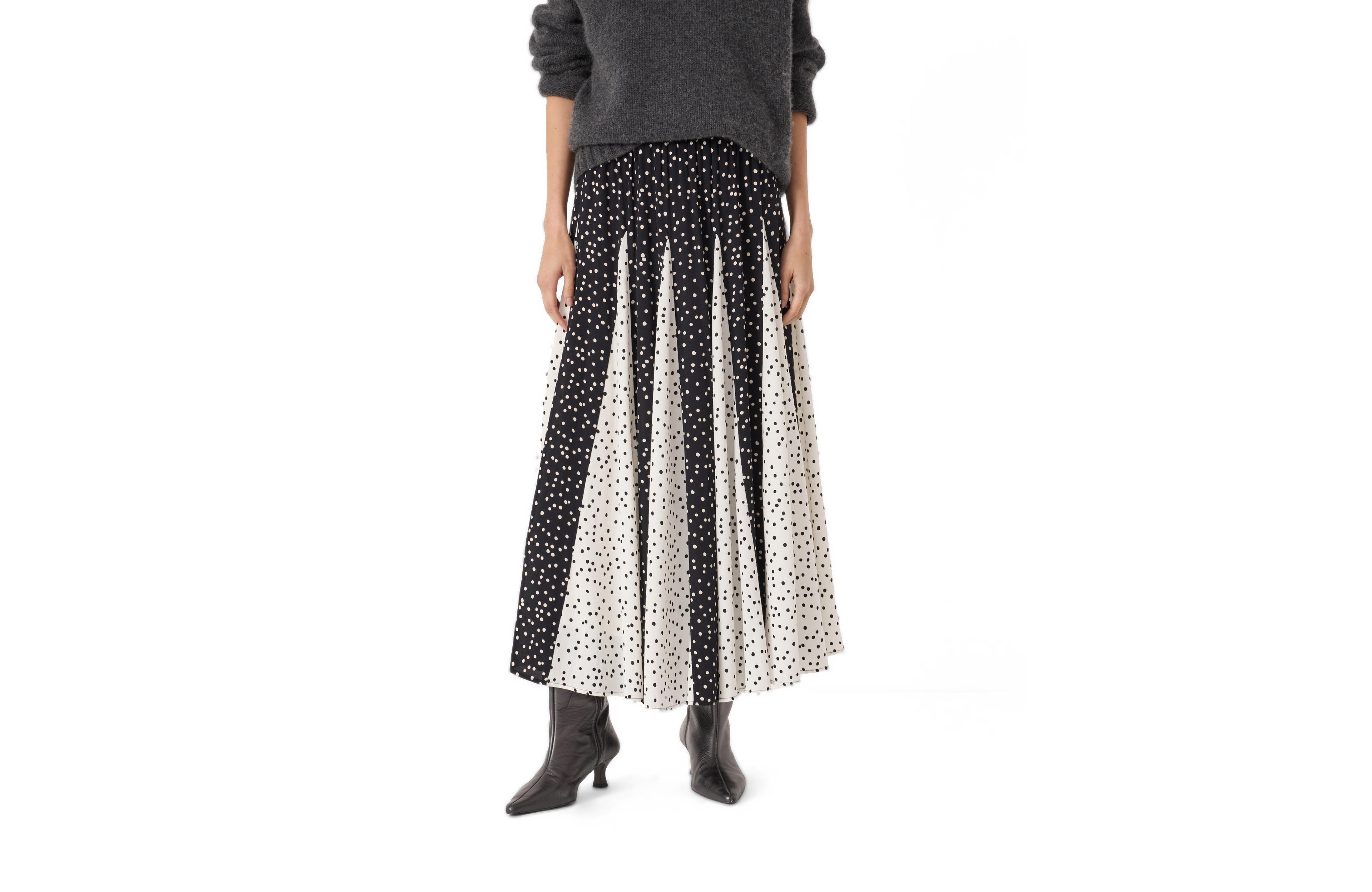 Hush Women's Oti Polka Dot Godet Midi Skirt