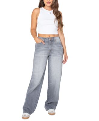 Juniors' Mariah High-Rise Baggy Wide-Leg Curvy Jeans