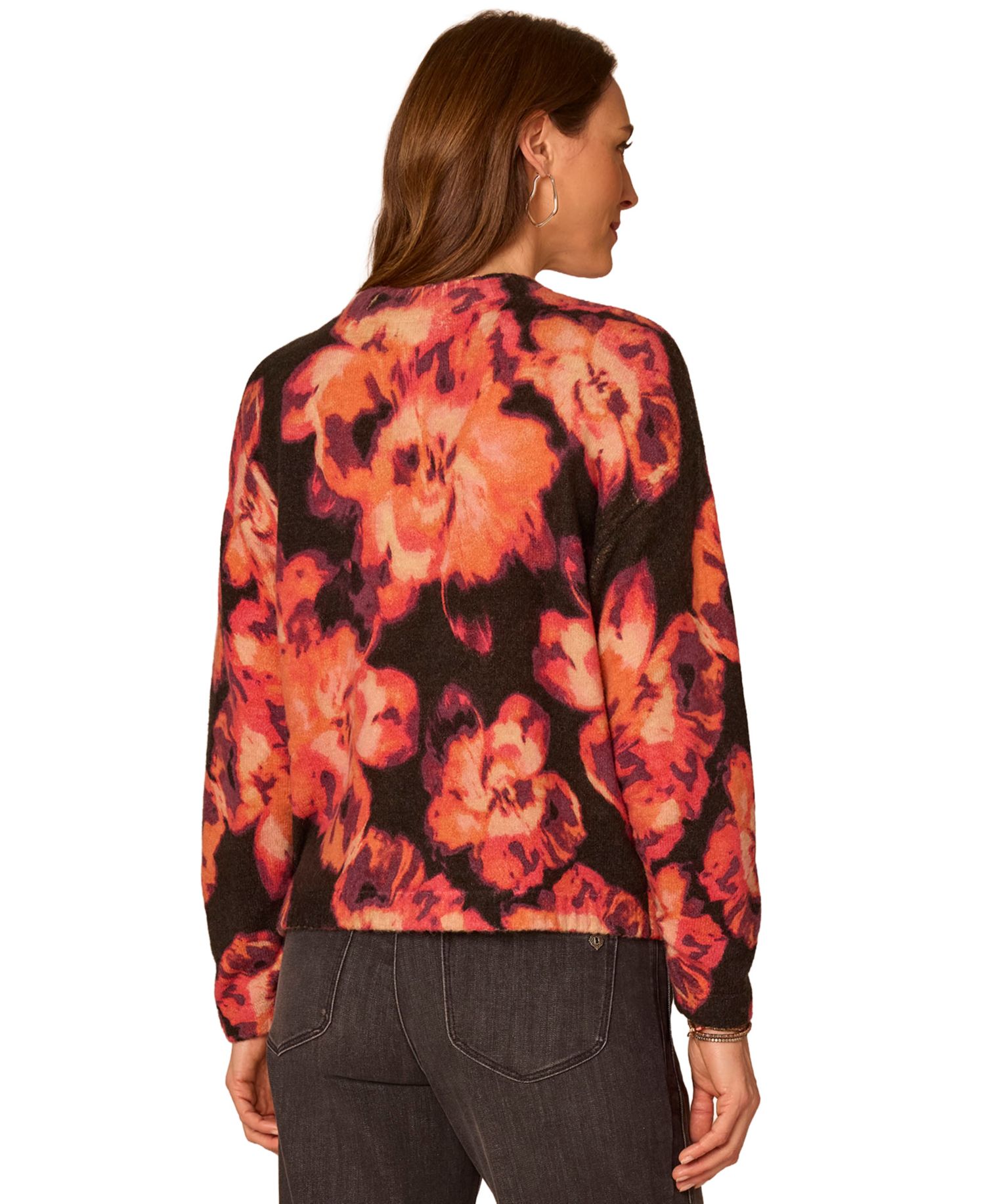 Petite Mock Neck Printed Sweater