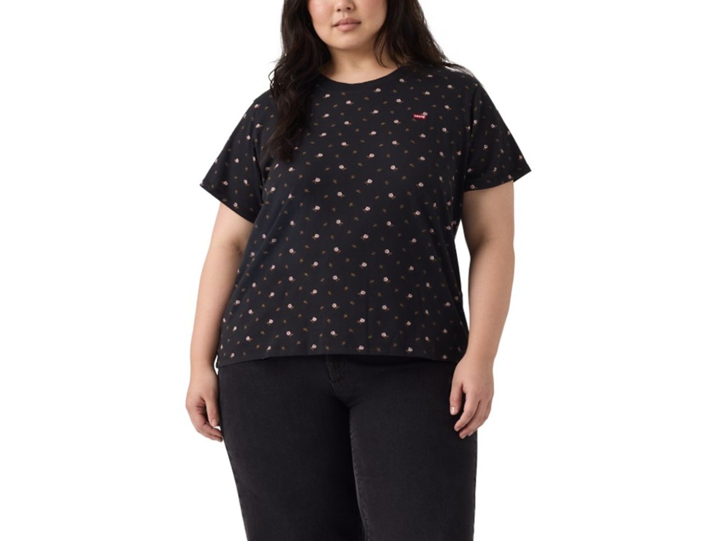 Женская футболка Levi's Plus Size Perfect Floral-Print Short-Sleeve, цвет: С принтом антрацитовый — фото 2