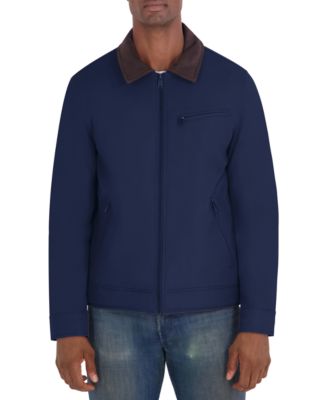 Men's Tailored-Fit Twill Faux Suede Collar Jacket