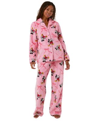 Women's Disney Mickey Mouse Bow Fleece Pajama Set