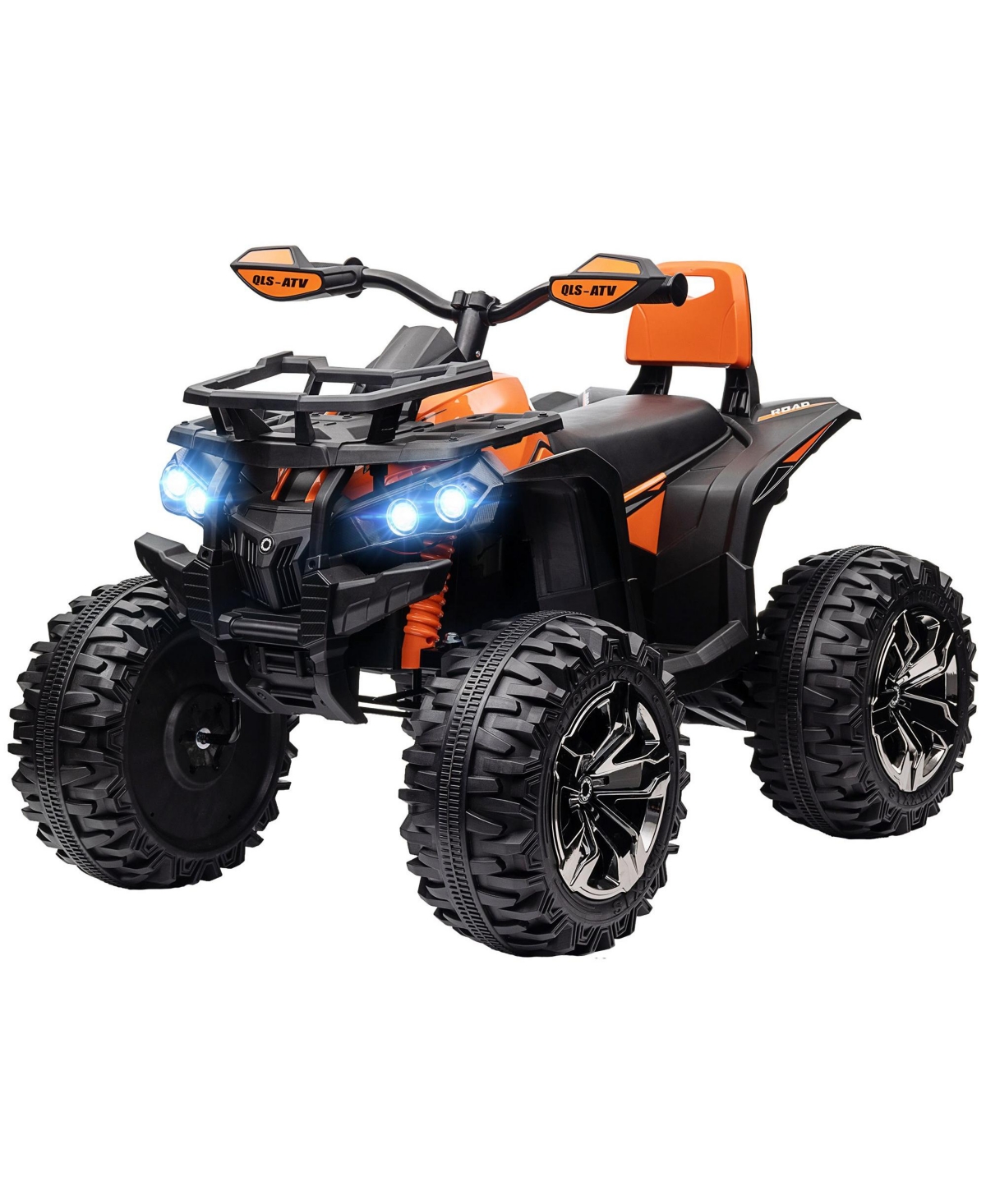 Sevorley Kids Ride-On Atv, Headlights, Music, 12V for Supervised Play at Home ages 37 to 60 months - Orange