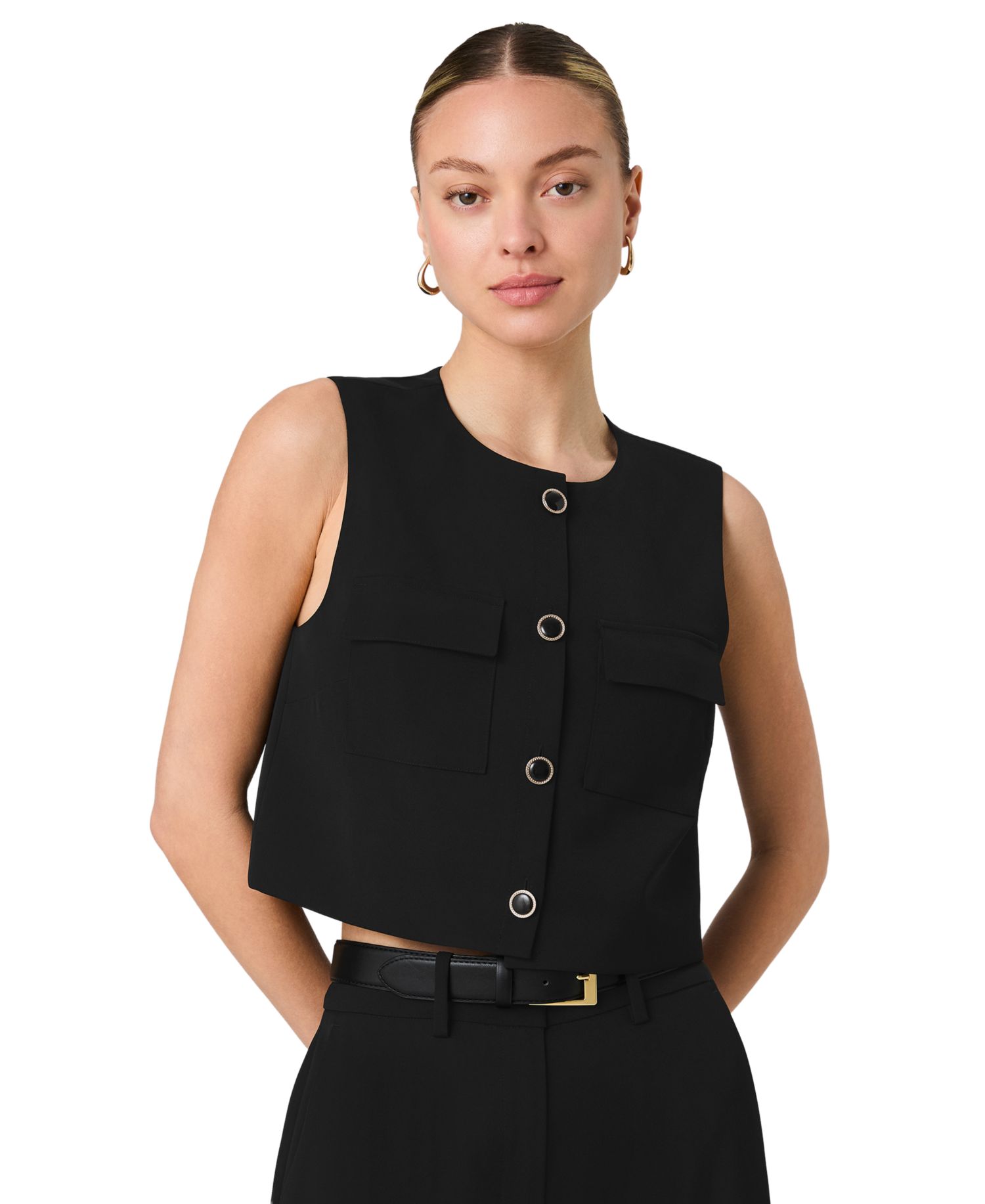 Women's Harry Suiting Sleeveless Button-Front Top