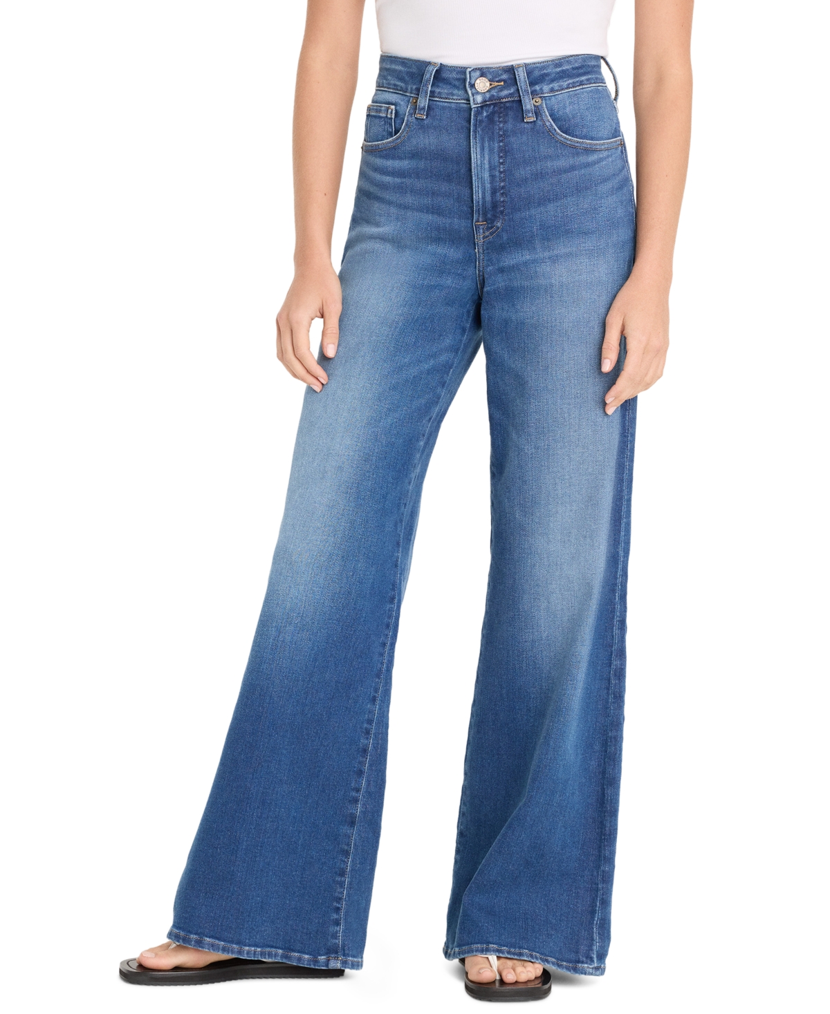 Good American Women's Good Waist Soft Tech Palazzo Jeans - Indigo