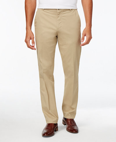Calvin Klein Men's Regular Fit Cotton Stretch Twill Pants - Pants - Men ...