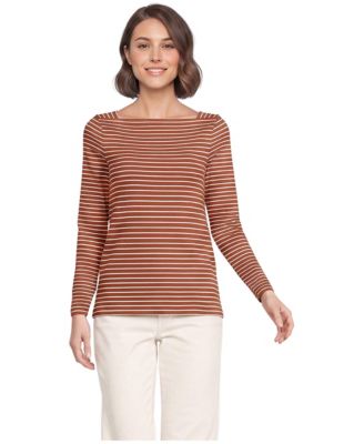Women's Long Sleeve Polished Essentials Straight Neck Tee