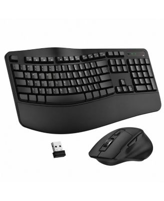 Wave Ergonomic Wireless Adjustable Keyboard and Mouse Combo for USB