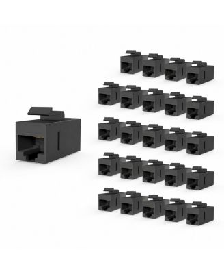 UL Listed Cat6 PoE Keystone Coupler, Compatible with Cat6/Cat5e/Cat5 Cables, 25-Pack