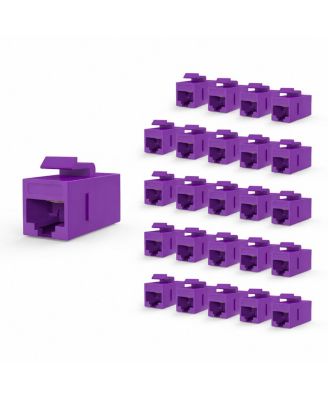 UL Listed Cat6 PoE Keystone Coupler, Compatible with Cat6/Cat5e/Cat5 Cables, 25-Pack