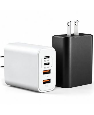 40W USB C Wall Charger Block 4 Port PD QC Fast Charging for Phone Tablet
