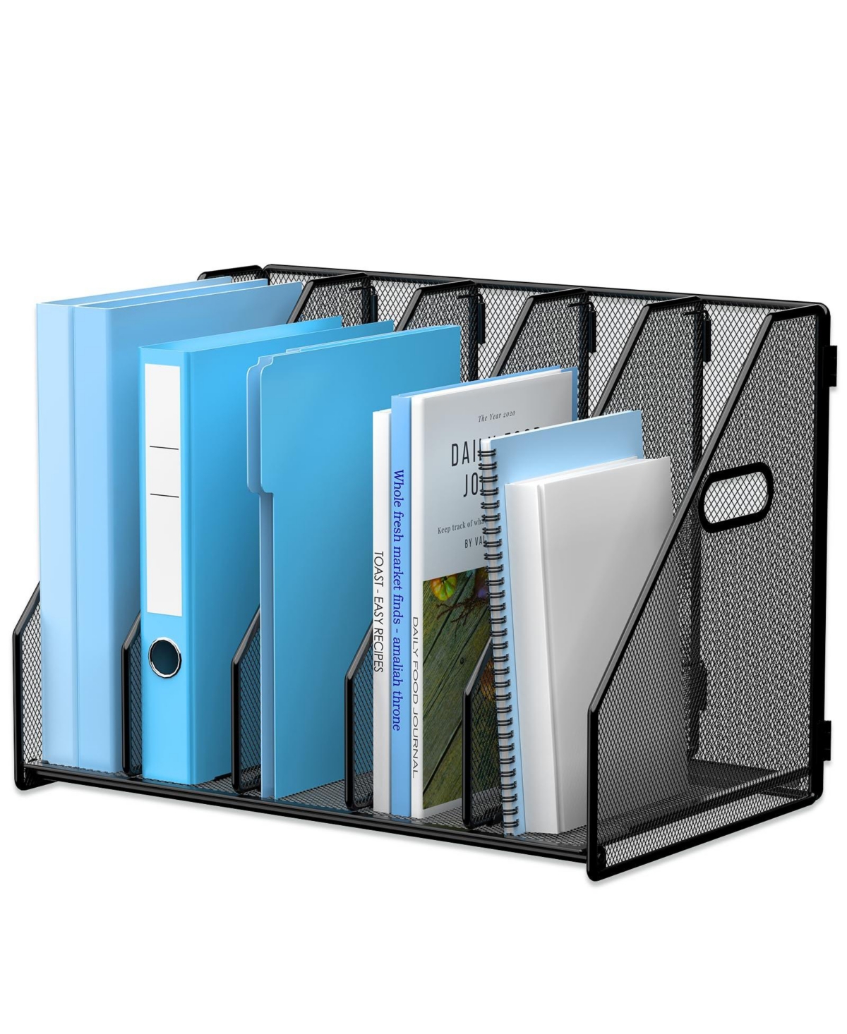 Danrong 5 Vertical Desk File Organizer Metal Mesh Desktop Storage Holder For Office Home School