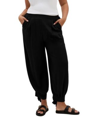 Plus Size Billie Wide-Leg Adjustable Tie Hem Pull-On Pants