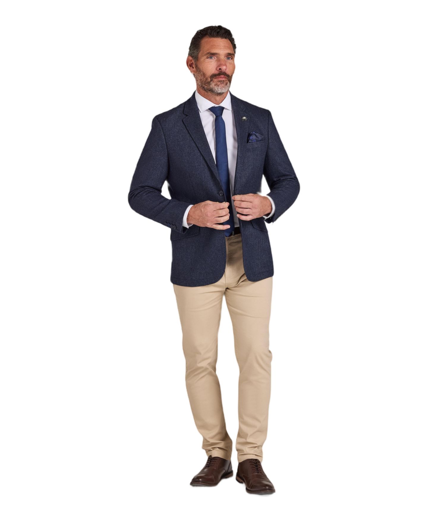 Мужской пиджак Raging Bull Herringbone Classic-Fit Wool-Blend Blazer, цвет: Тёмно-синий — фото 2