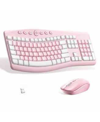 Wireless Keyboard Mouse Combo Silent Ergonomic Design for Office and Home