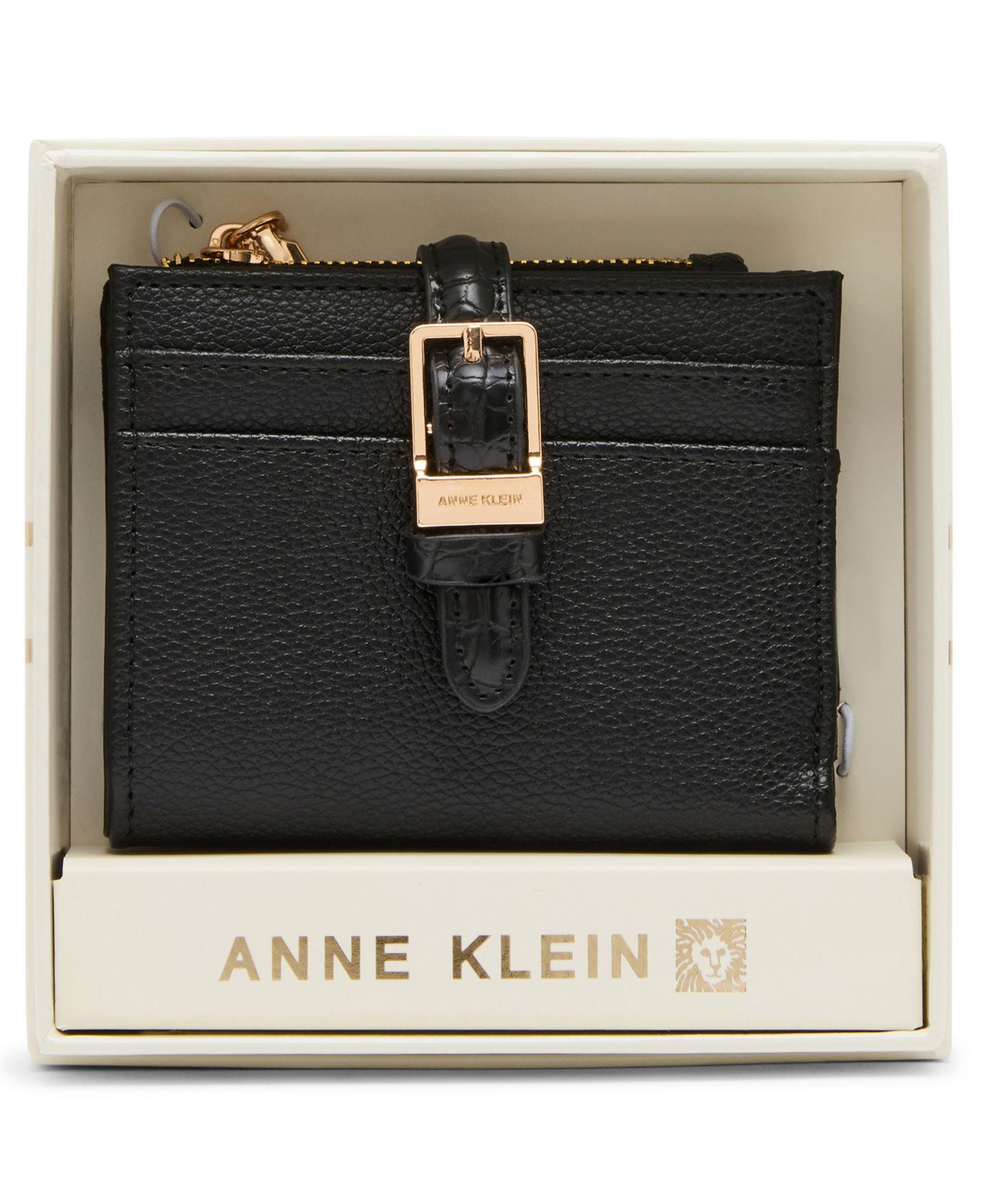 Двойной кошелёк Anne Klein с пряжкой, цвет: Чёрный — фото 1