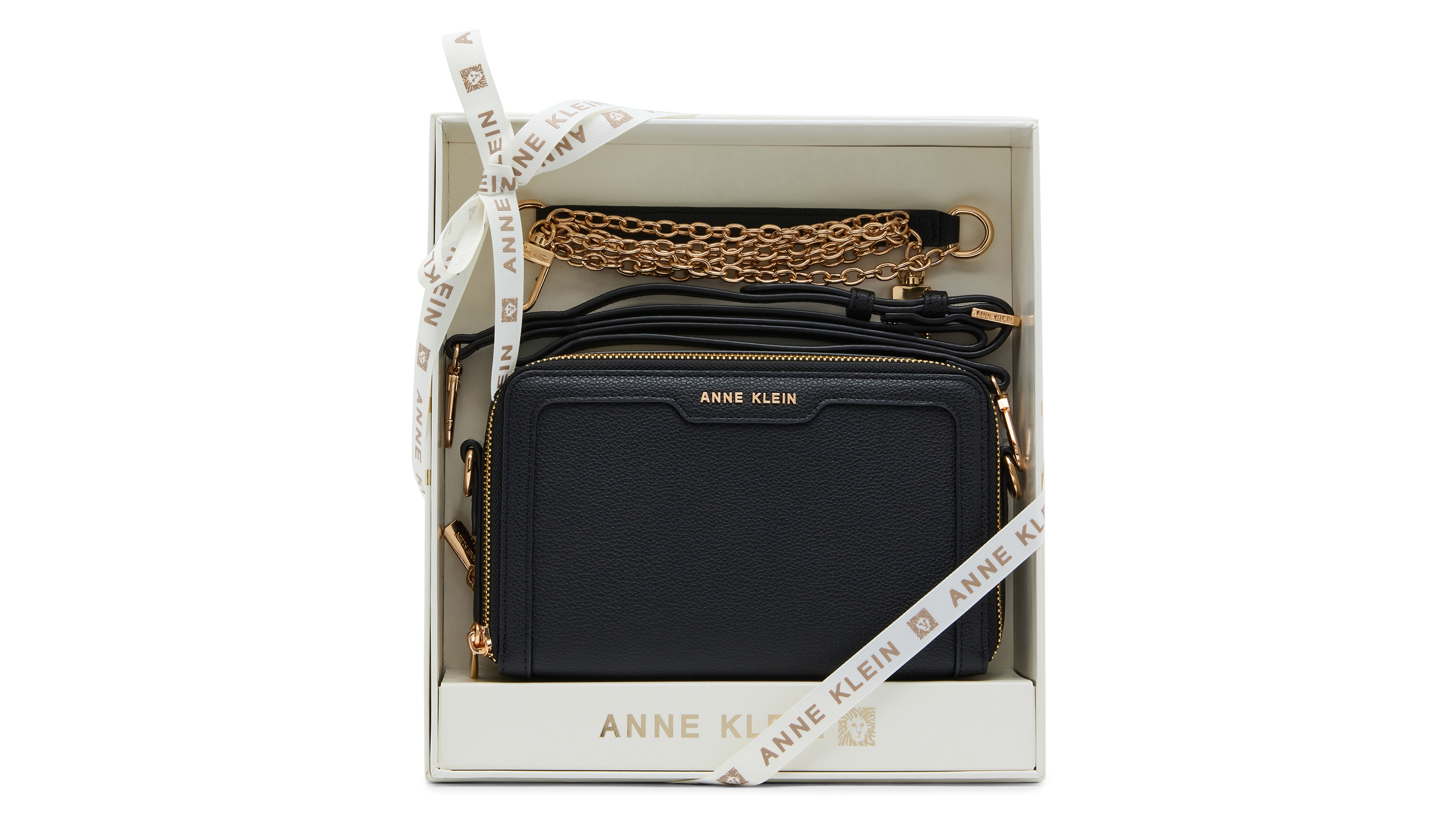 Anne Klein Double Zipper Medium Camera Crossbody Handbag