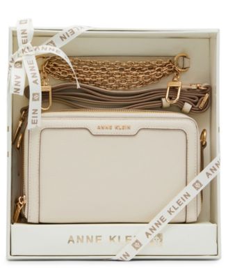 Boxed Double Zipper Medium Camera Crossbody Handbag