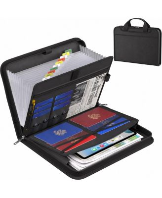Fireproof Expanding Accordion File Organizer 13 Pockets Labels Handle Portable Document Storage