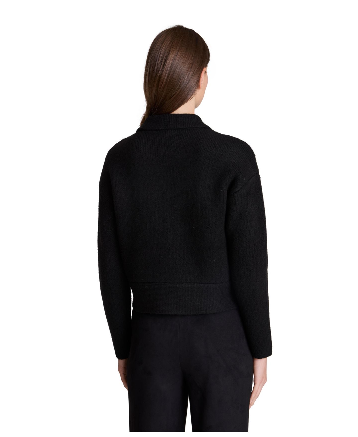 Женская куртка Kenneth Cole Long Sleeve Collared Utility Sweater Jacket, цвет: Чёрный меланжевый — фото 5