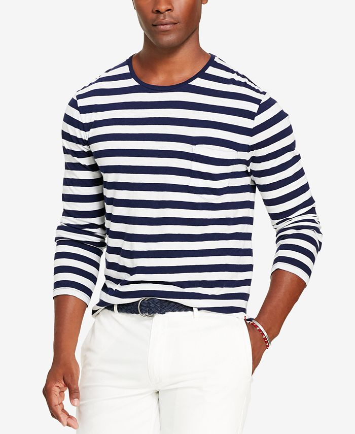 Polo Ralph Lauren Men's Striped Long-Sleeve T-Shirt - Macy's