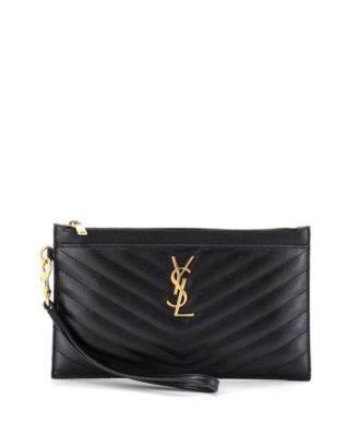 Large Classic Monogram Chevron Wristlet Pouch
