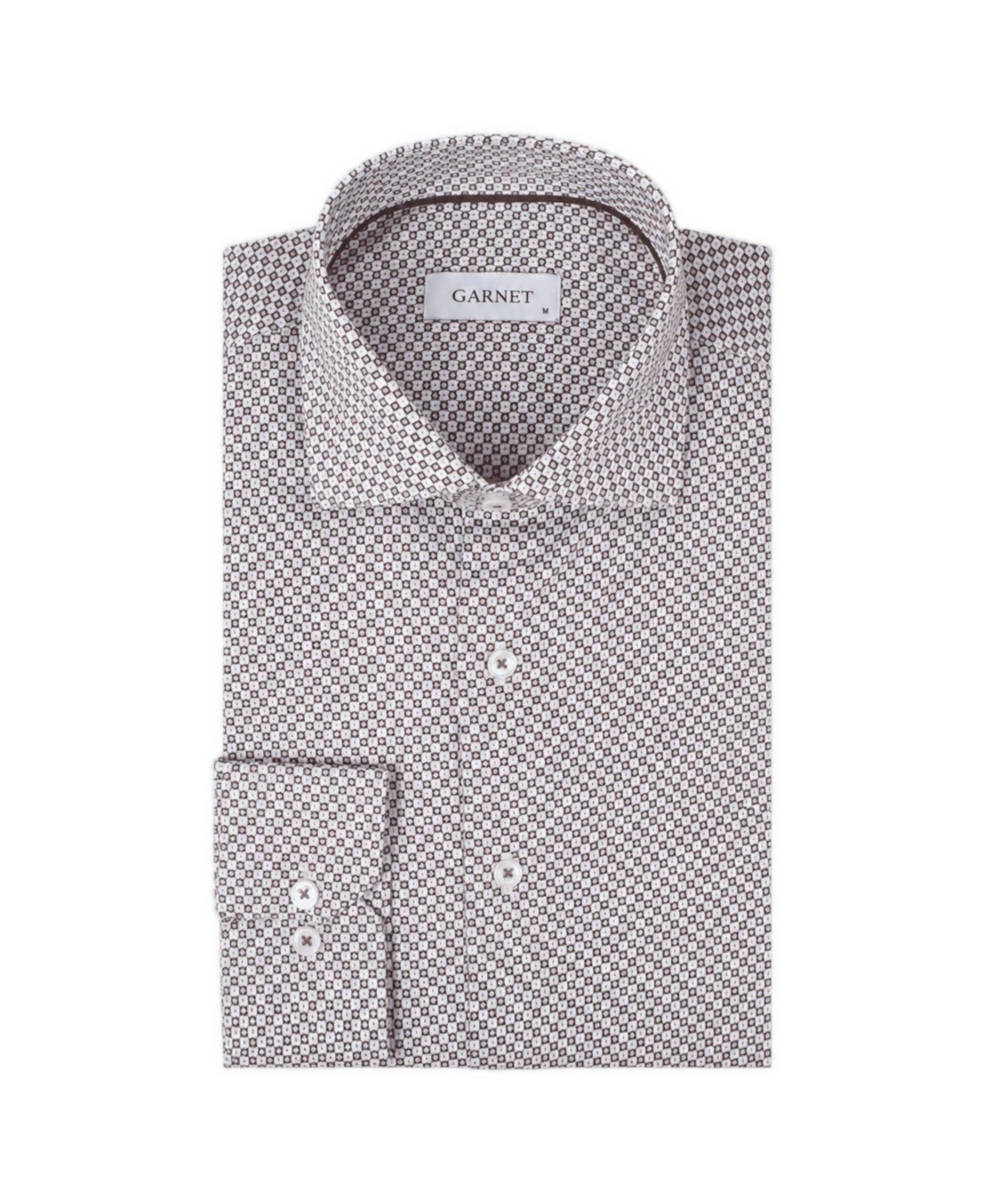 Garnet Men's Ives Long-Sleeve Regular-Fit Micro-Check Dress Shirt