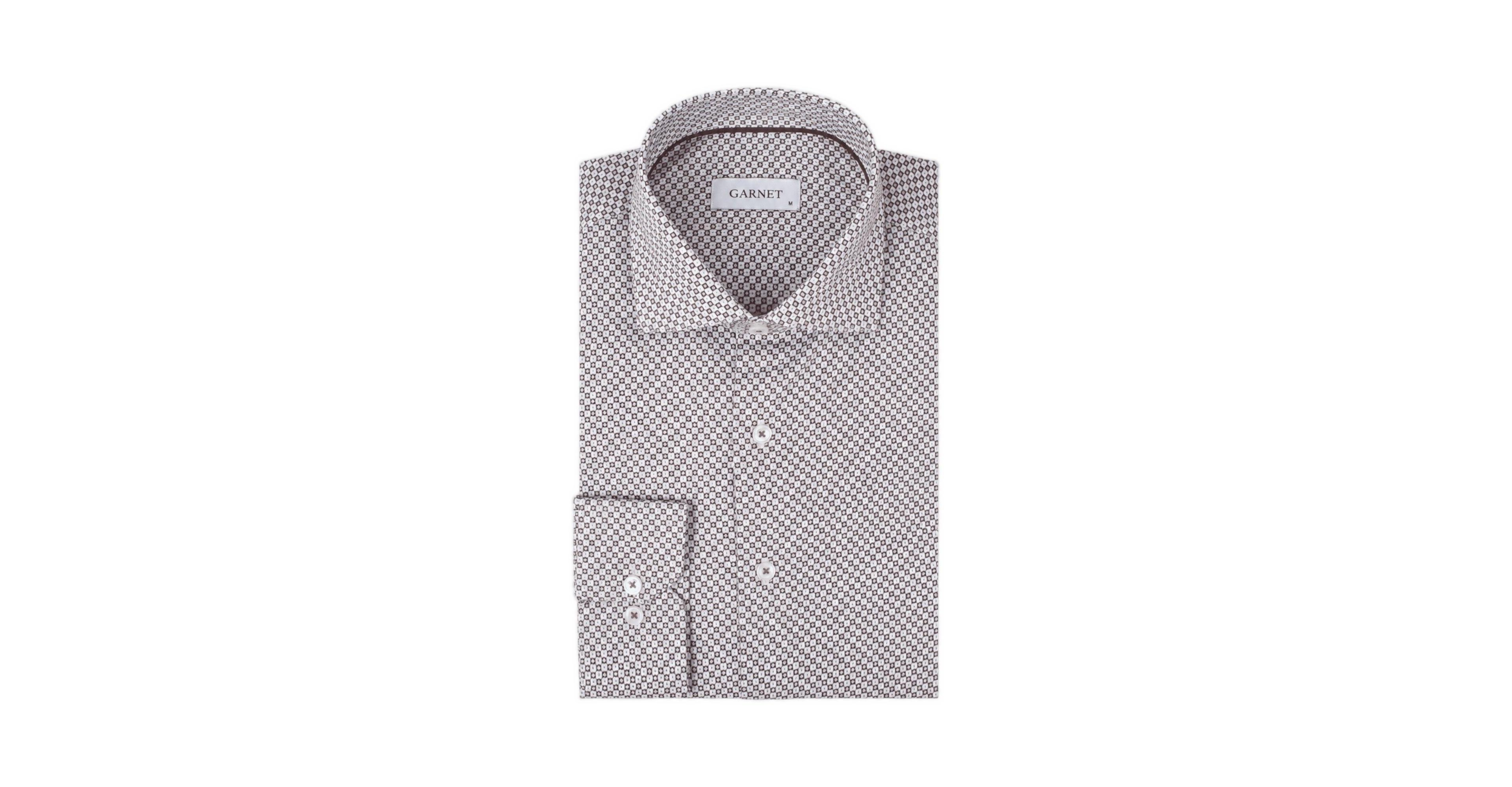 Garnet Men's Ives Long-Sleeve Regular-Fit Micro-Check Dress Shirt