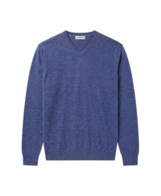 Men's Big & Tall Merino Wool V-Neck Pullover Sweater