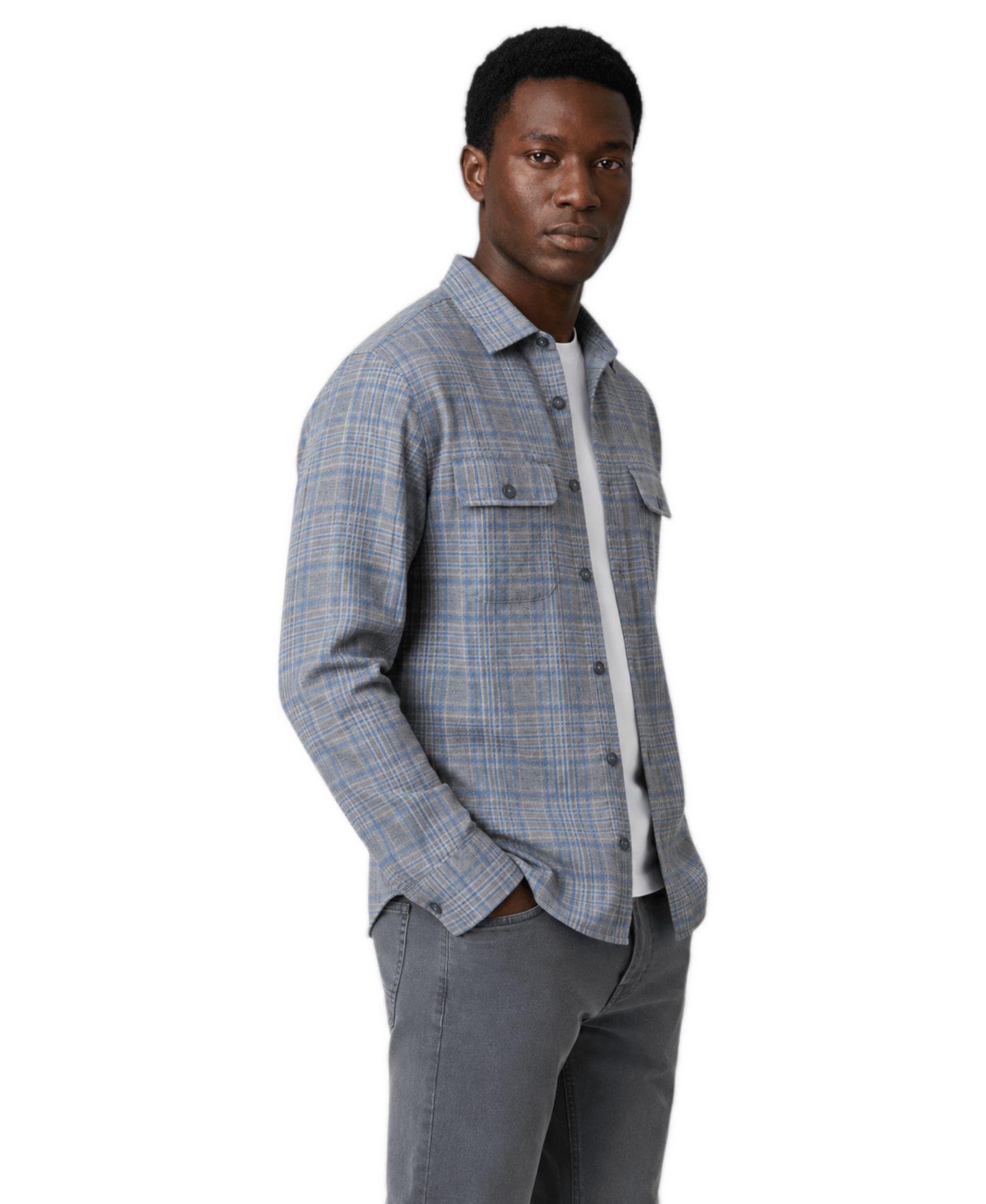 Мужская рубашка Garnet Regular-Fit Button-Front Overshirt, цвет: Индиго — фото 6