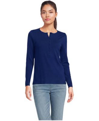 Women's Polished Essentials Long-Sleeve Rib-Knit Henley