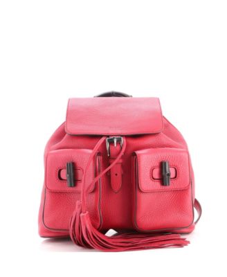 Medium Bamboo Tassel Backpack Leather