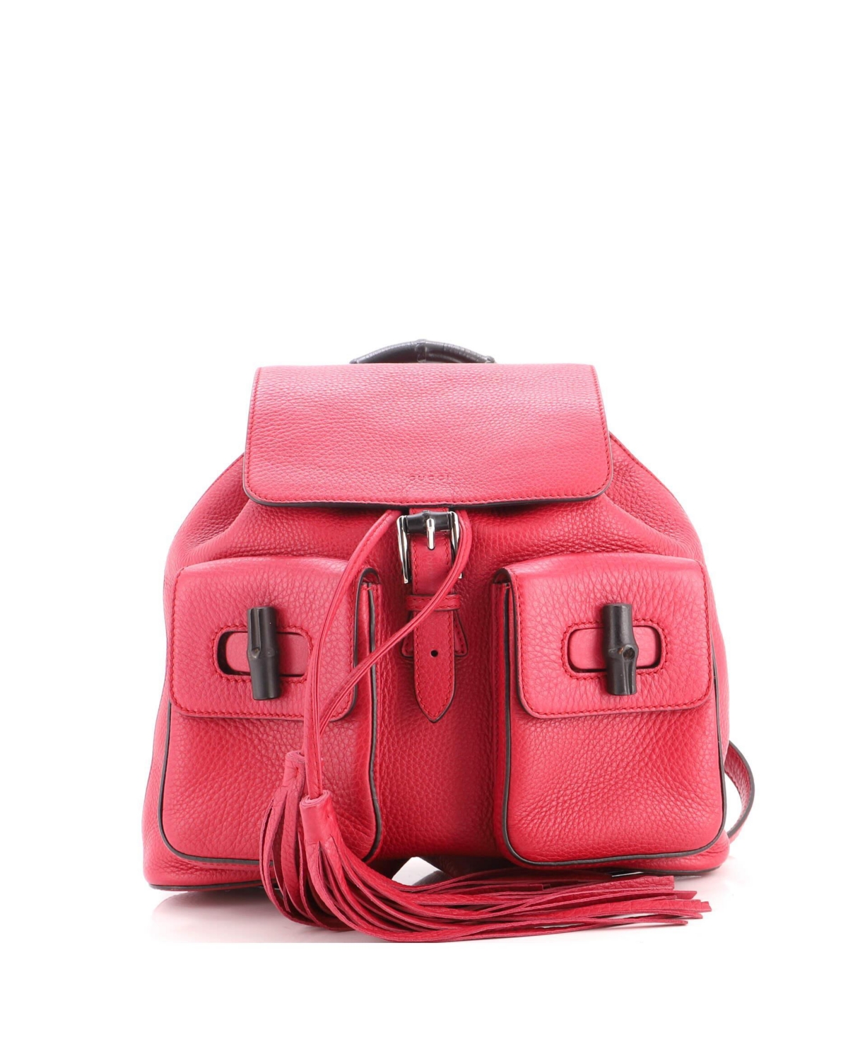 Pre-Owned Gucci Medium Bamboo Tassel Backpack Leather