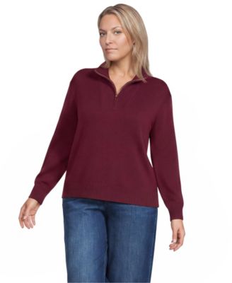 Plus Size Drifter Slim Quarter Zip Sweater