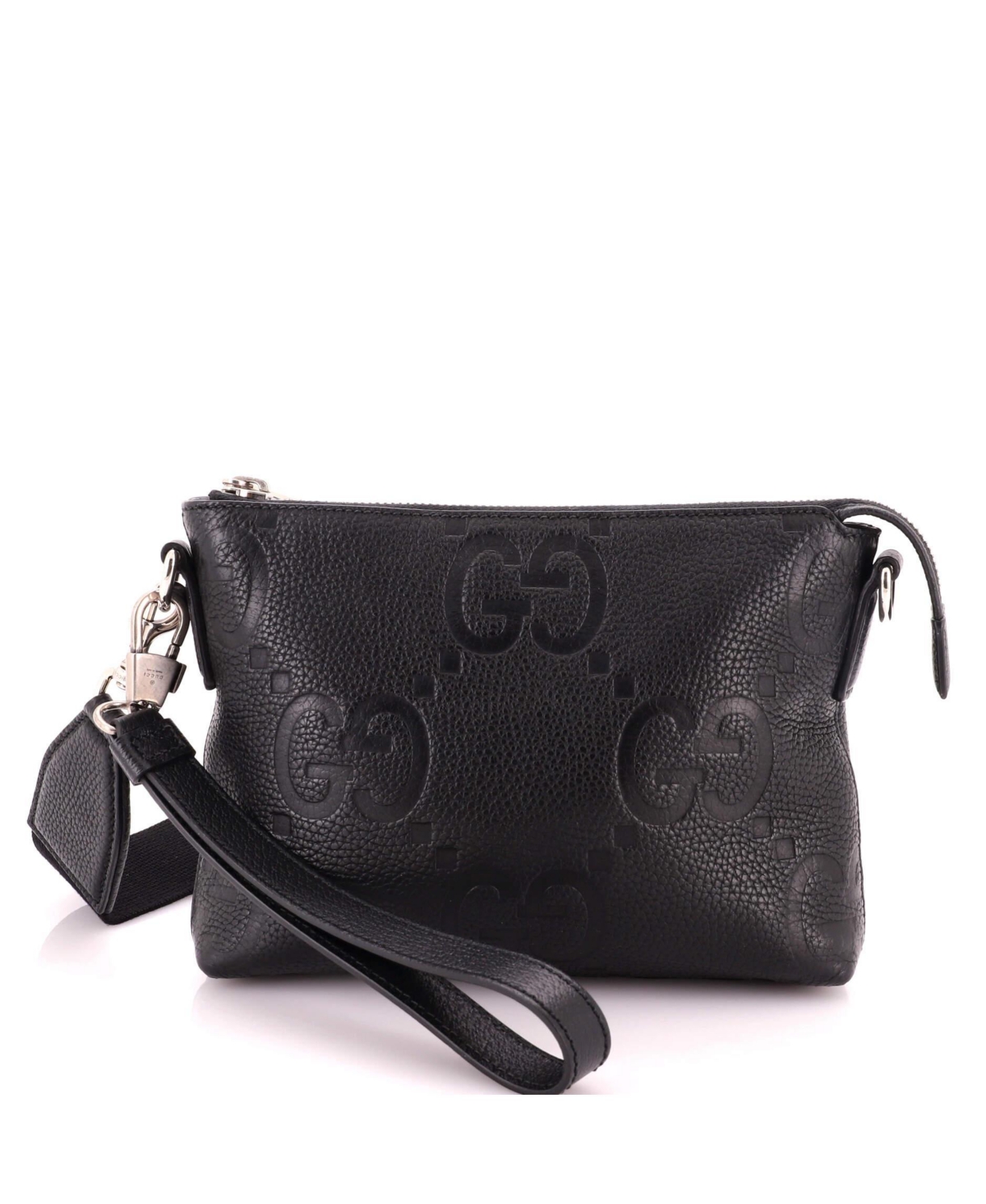 Pre-Owned Gucci Small Zip Messenger Bag Jumbo Gg Embossed Leather