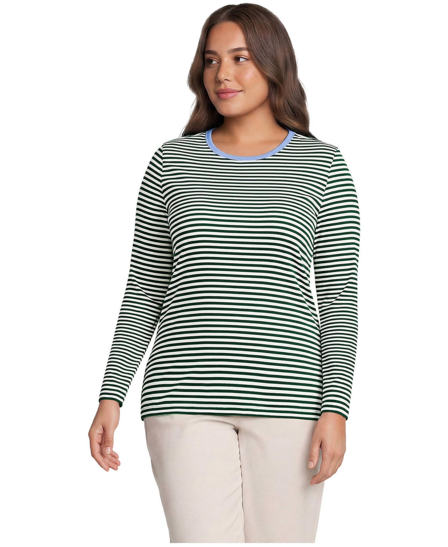 Plus Size Long Sleeve Micro Rib T-Shirt