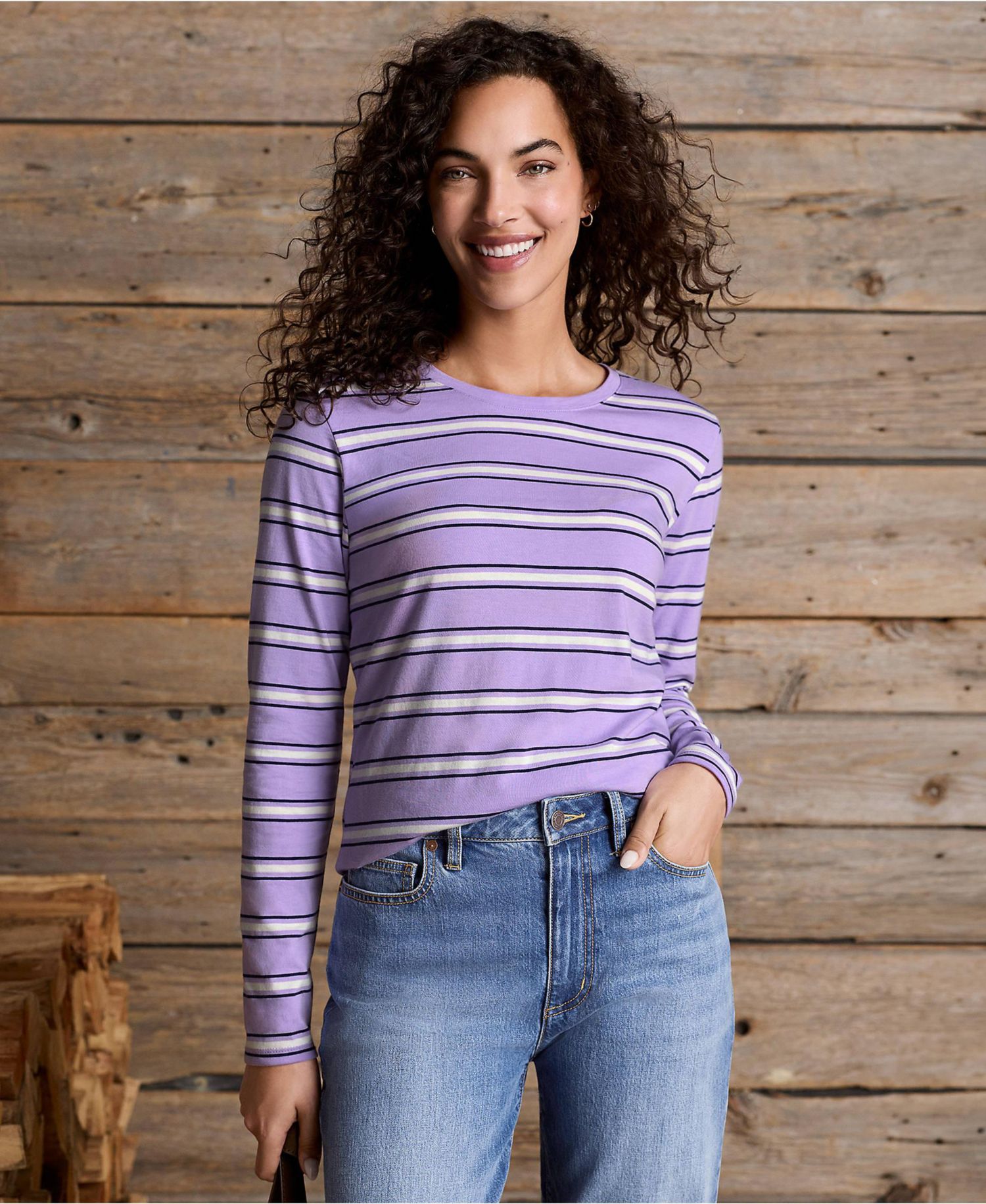 Women's Supima Cotton Long Sleeve Crewneck T-Shirt