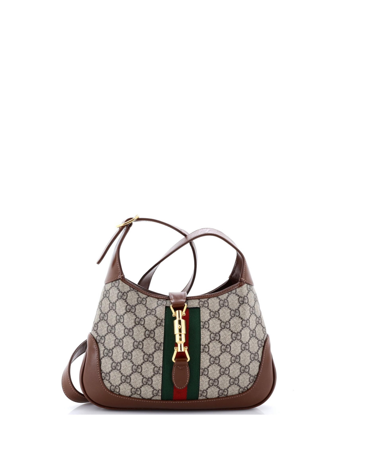 Pre-Owned Gucci Small Jackie 1961 Hobo Gg Coated Canvas - Brown