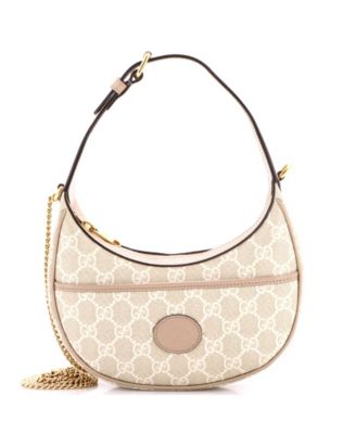Mini Interlocking G Patch Half Moon Hobo GG Coated Canvas