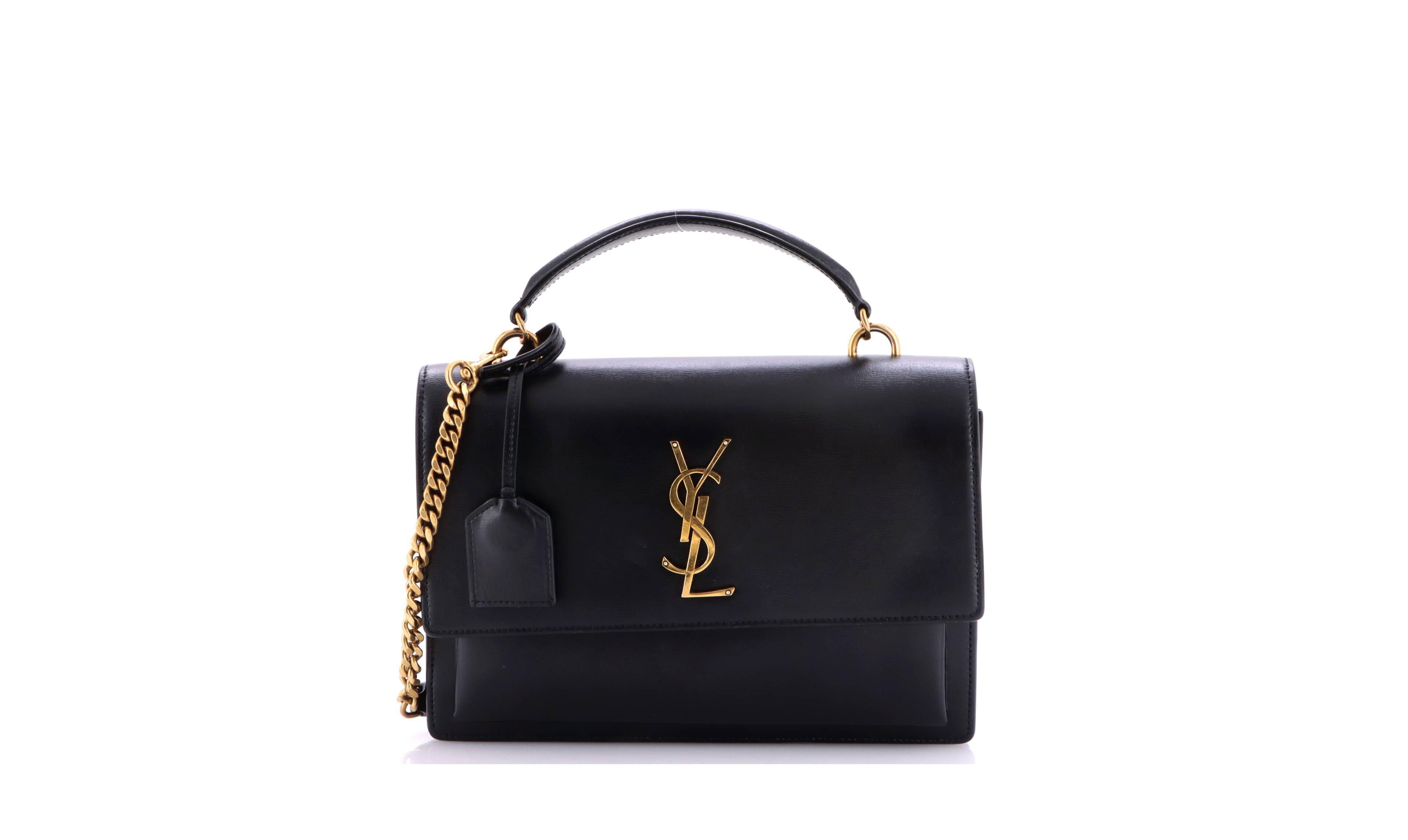 Pre-Owned Saint Laurent Medium Sunset Top Handle Shoulder Bag Leather
