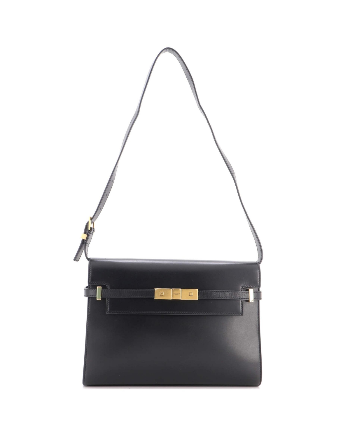 Pre-Owned Saint Laurent Medium Manhattan Shoulder Bag Leather - Black